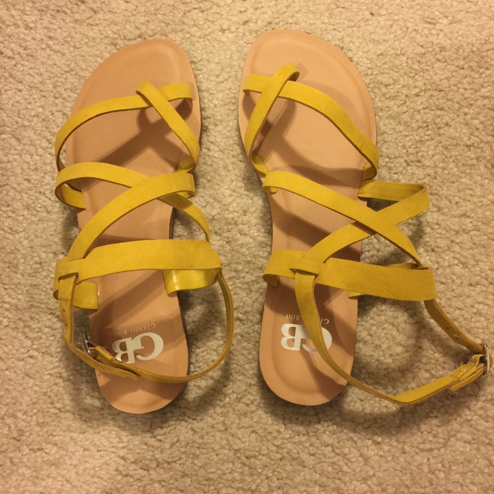 Gianni Bini Yellow Strappy Sandals